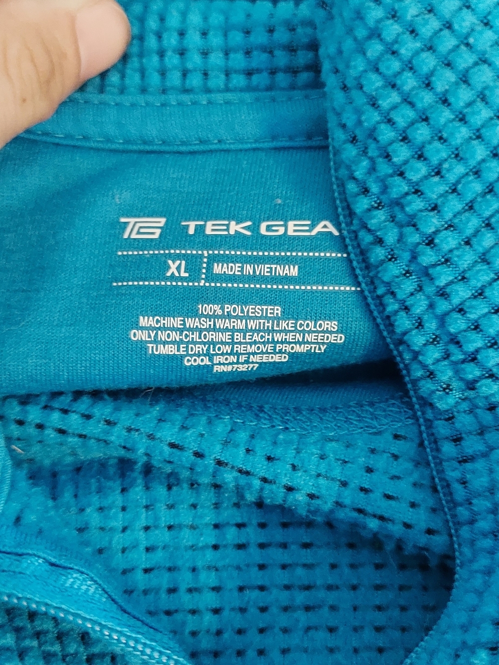 tek gear Waffle Quarter-Zip Pullover Hoodie in Teal - Picture 2 of 3